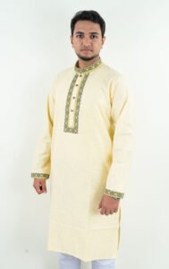 Cream Color Indian Exclusive Embroidery Panjabi