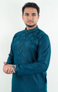 Dark Blue Indian Embroidery Premium Panjabi - Image 3