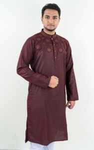 Indian Embroidery Premium Panjabi -Meroon