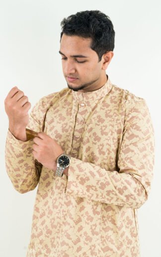 Copper Color Embroidery Panjabi