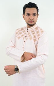 Light Pink Indian Exclusive Embroidery Panjabi - Image 2