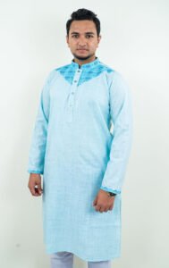 Sky Colour Indian Embroidery Panjabi - Image 2