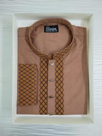 Indian Exclusive Embroidery Panjabi - Blast-off Bronze