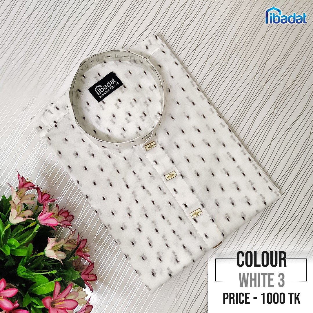 White Color print Punjabi