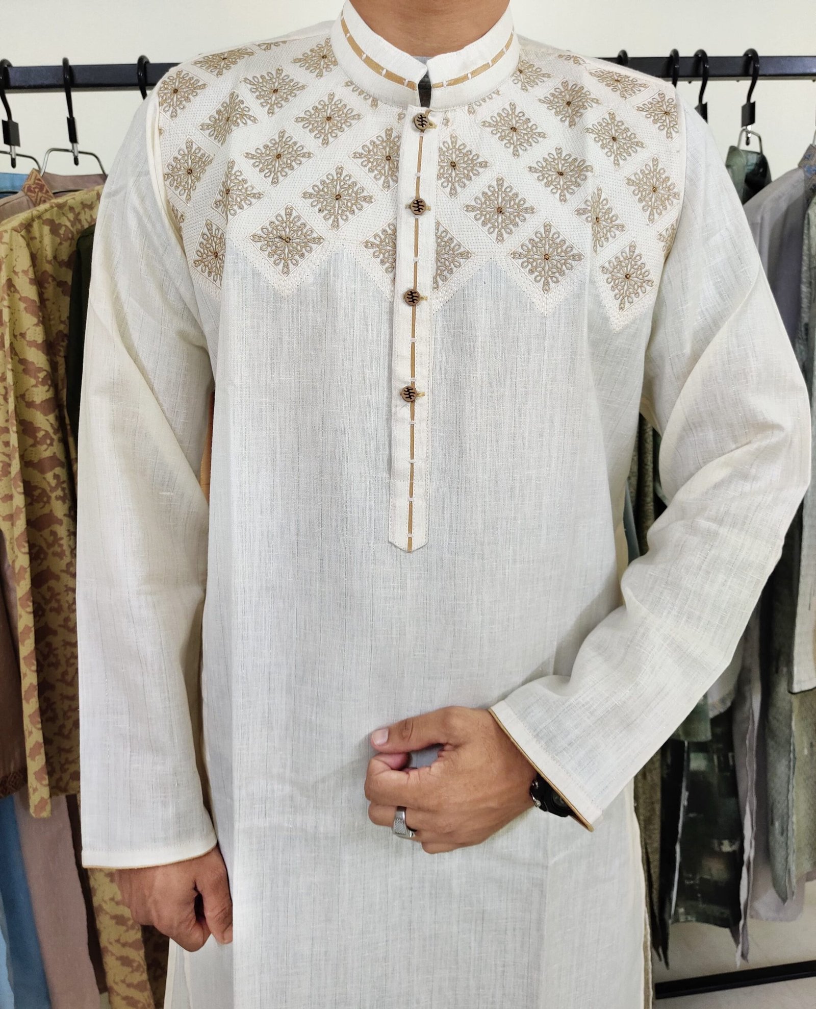 Biscut  Color Abrodary Panjabi.
