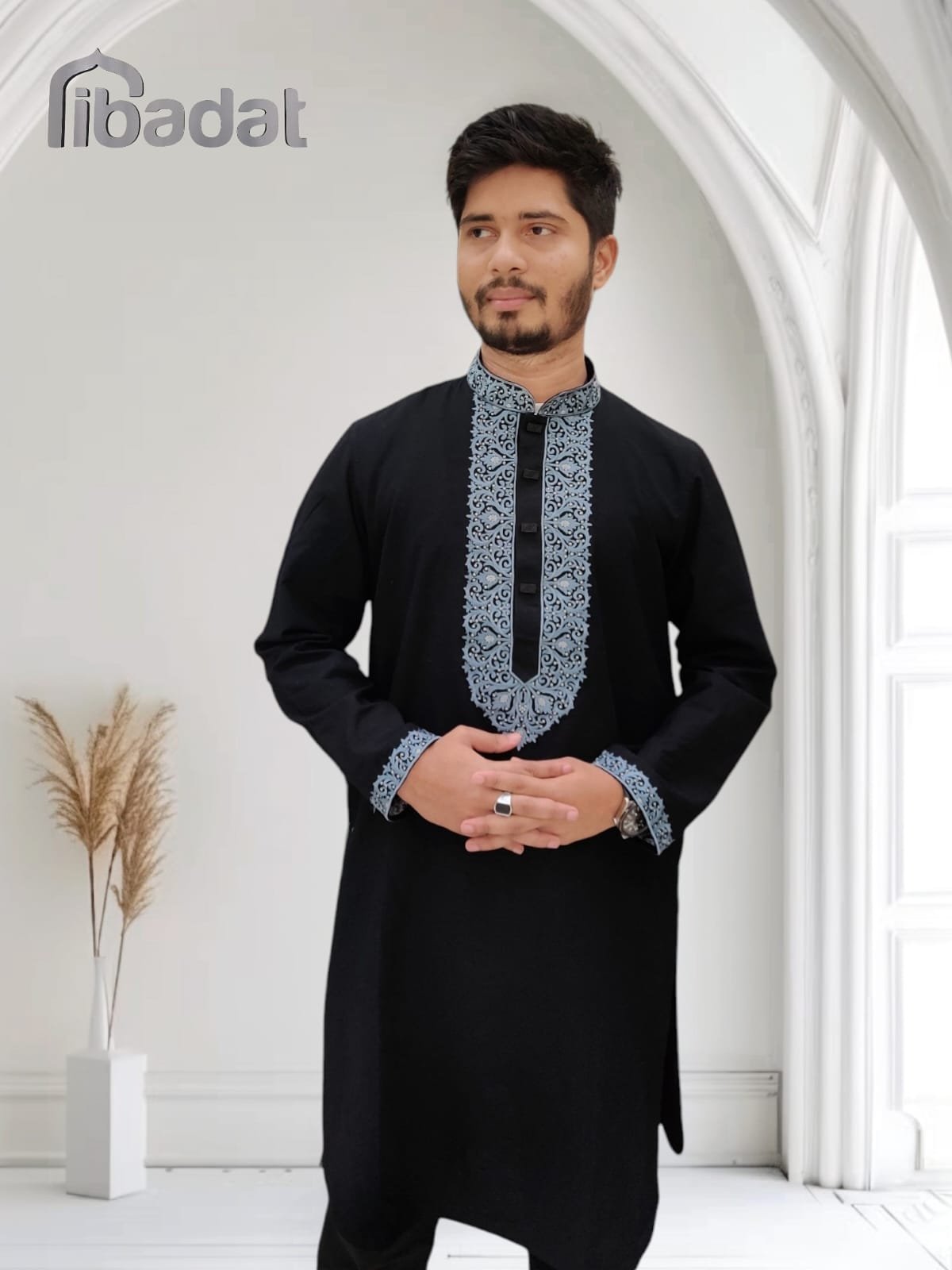 Premium Embroidery Panjabi - Black