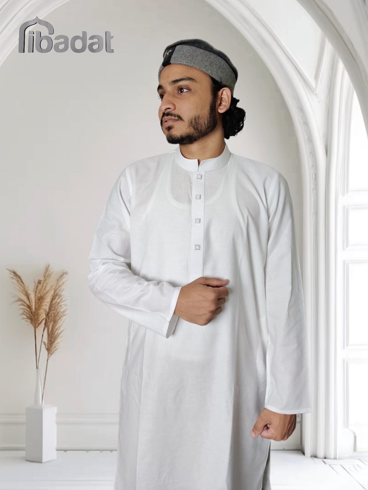 Ibadat Exclusive Cotton Panjabi (White)