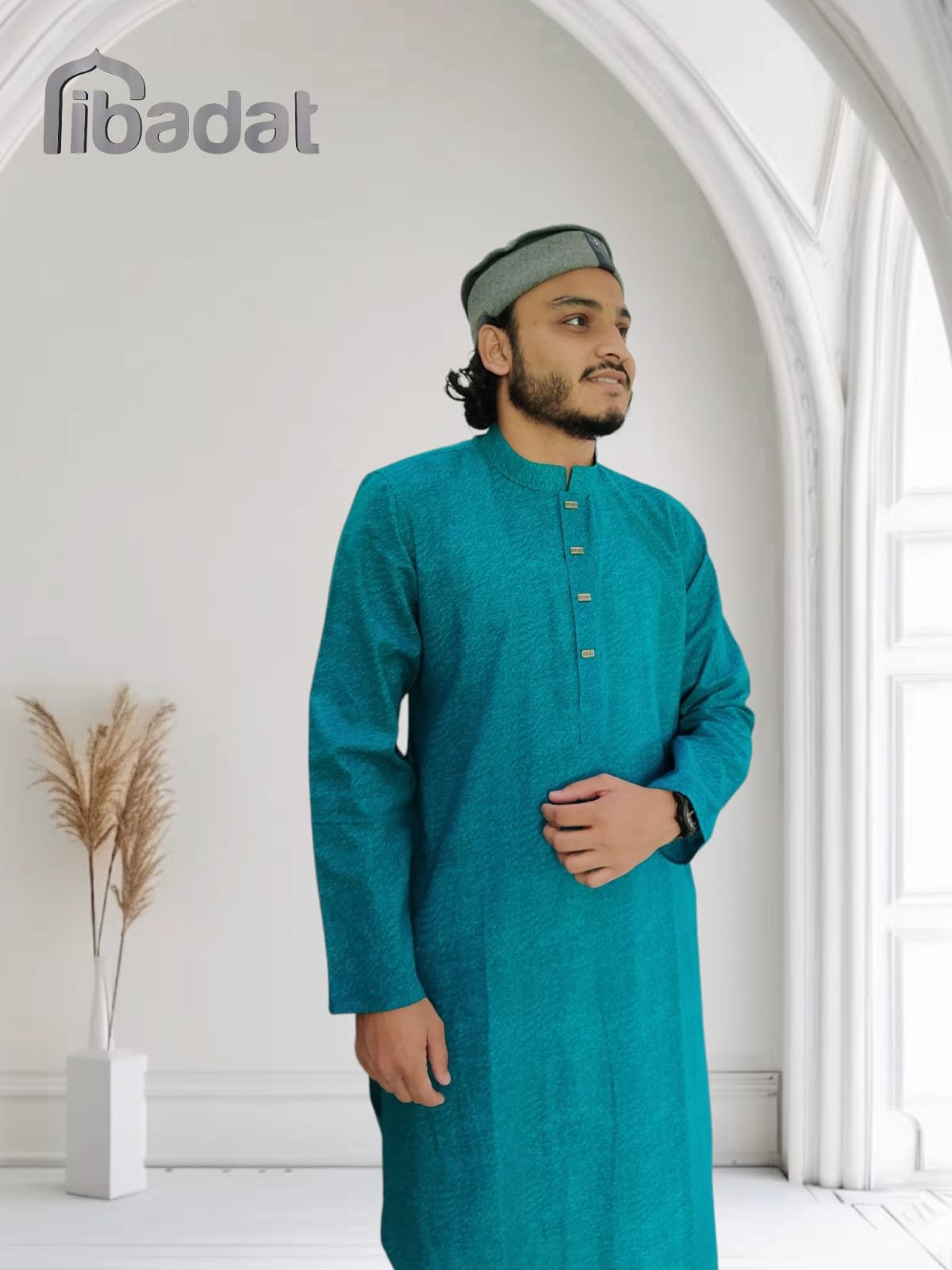 Ibadat Exclusive Primium Cotton ( Iris Blue )