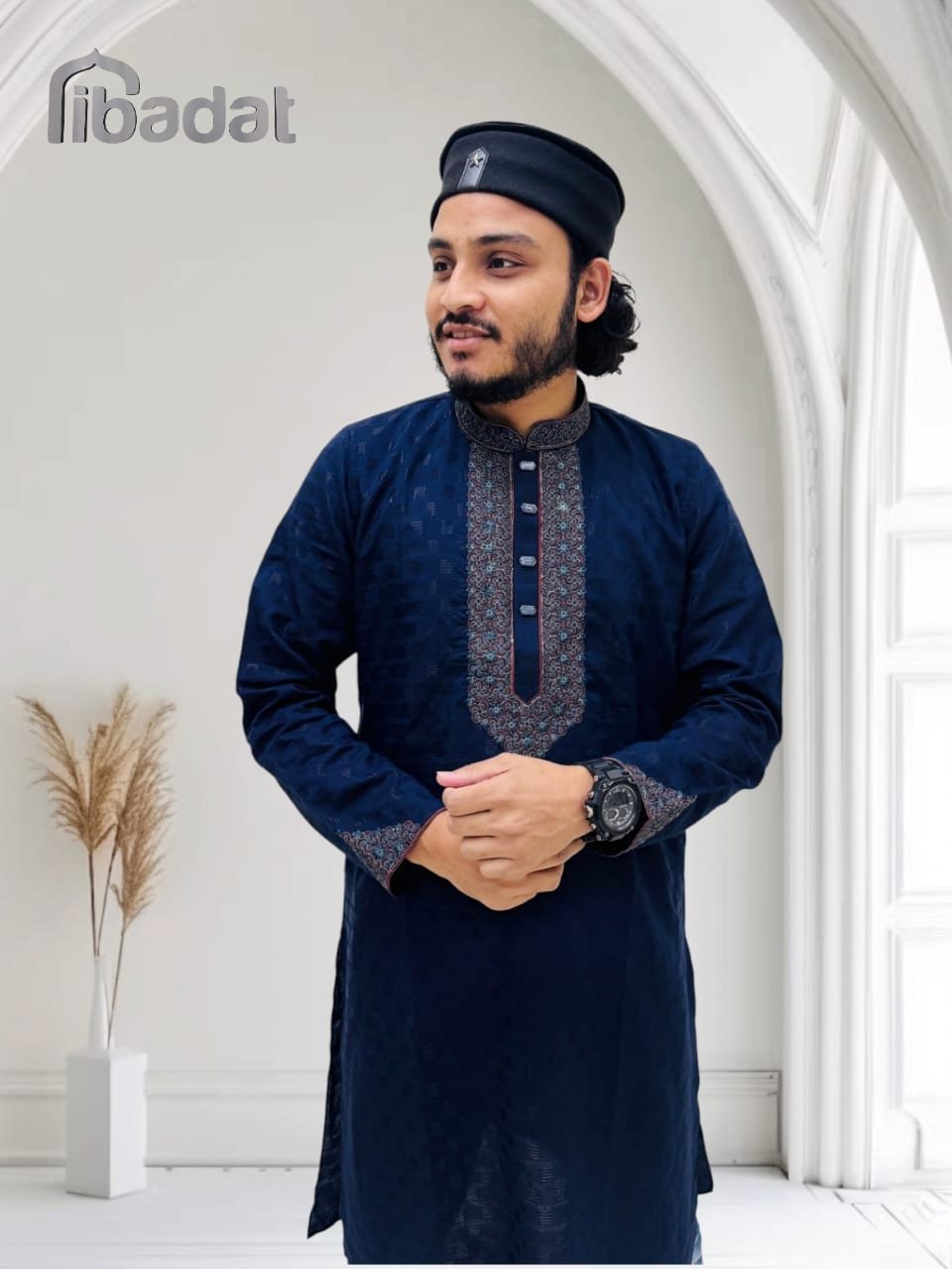 Ibadat Exclusive Cotton Panjabi (Deep Blue)