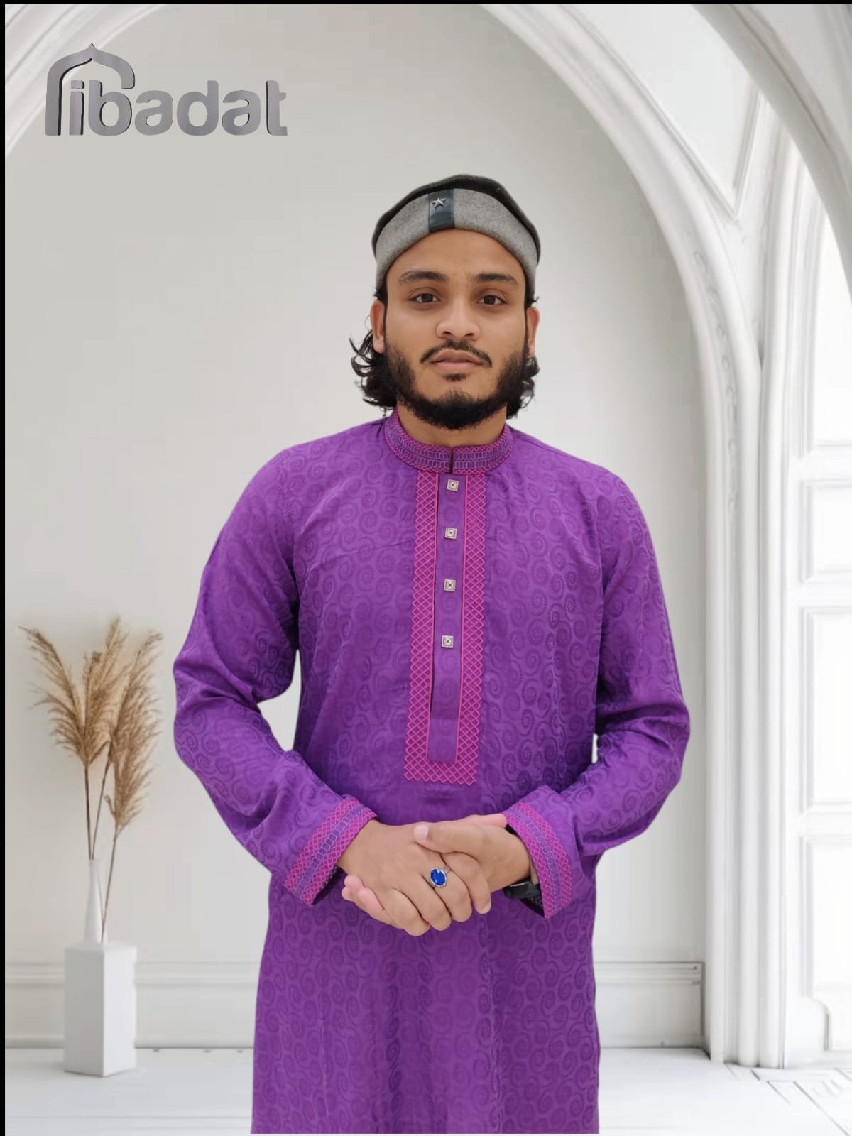 Ibadat Exclusive Primium Cotton Febric (Purple color)