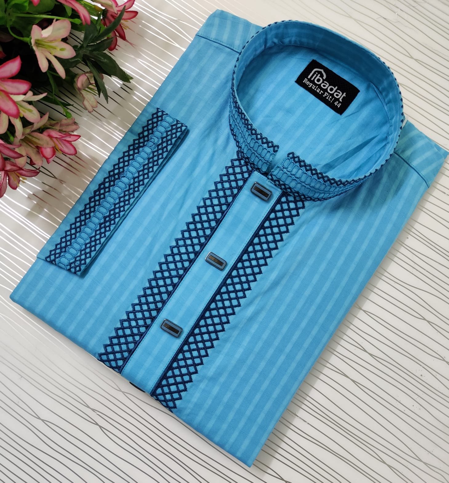 Ibadat Exclusive Cotton Febric ( Sky Blue )